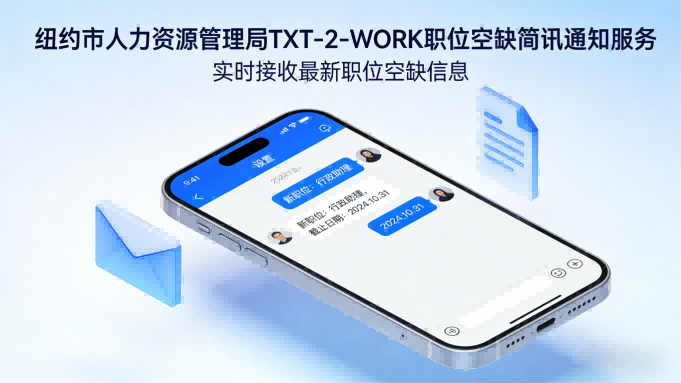 NYC政策15>Text 2 Work 職位空缺簡訊通知服務指南