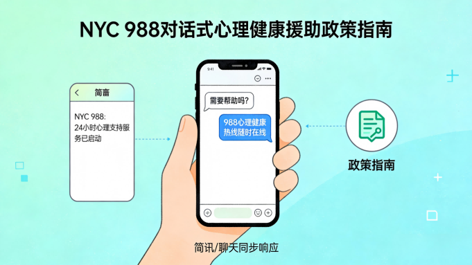 NYC政策58>NYC 988 对话、简讯或聊天式心理健康援助政策指南